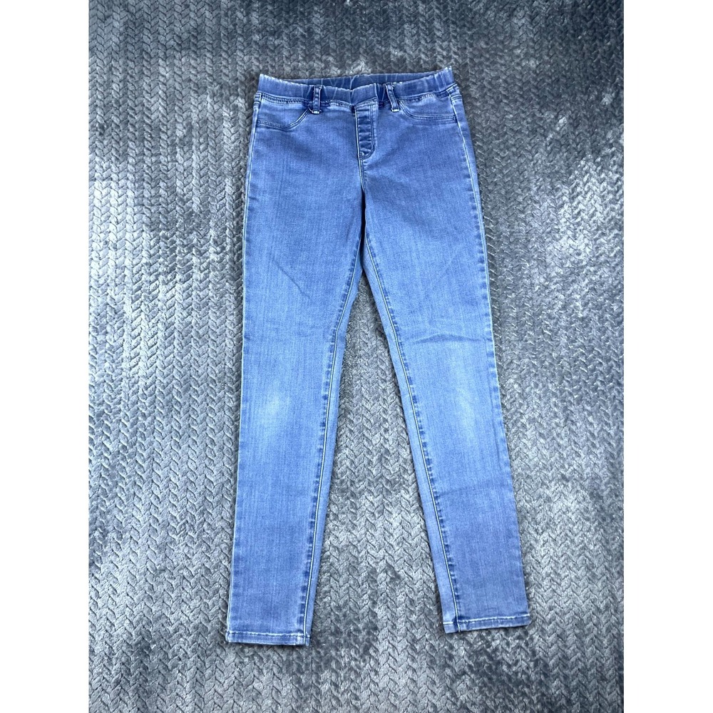 Uniqlo Legging Jeans Kids Large Blue Denim Stretch Low Rise Pockets Pull On